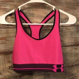 Hot pink under armour sports bra